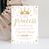 Invitation Baby shower princesse rose et or