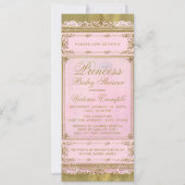 Invitation Baby shower princesse rose et or à huile (Devant)