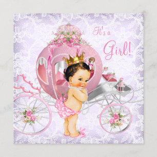 Invitation Baby shower princesse rose et violette