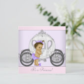 Invitation Baby shower princesse rose et violette (Debout devant)