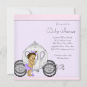 Invitation Baby shower princesse rose et violette (Dos)