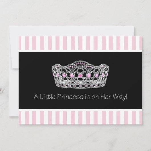 Invitation Baby shower princesse rose noire (Devant)