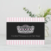 Invitation Baby shower princesse rose noire (Debout devant)