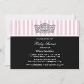 Invitation Baby shower princesse rose noire (Dos)