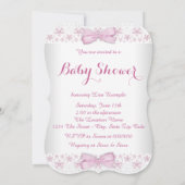 Invitation Baby shower Princesse rose ours Teddy (Dos)