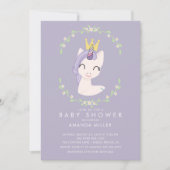 Invitation Baby shower Princesse Unicorn (Devant)