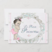 Invitation Baby shower princesse Vintage doux (Devant)