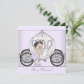 Invitation Baby shower princesse violet lavande (Debout devant)