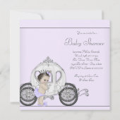 Invitation Baby shower princesse violet lavande (Dos)