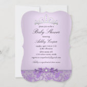 Invitation Baby shower princesse violette Tiara (Devant)