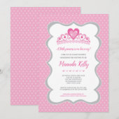 Invitation Baby shower princière, Baby shower fill (Devant / Derrière)