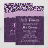 Invitation Baby shower princière Leopard S21K (Devant / Derrière)