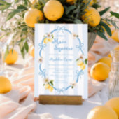 Invitation Baby shower principal de la Squeeze Lemon Blue Bow