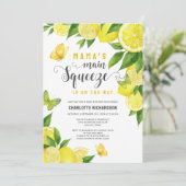 Invitation Baby shower principal de Mama au citron à la taill (Debout devant)