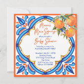 Invitation Baby shower principal de Mama orange bleu invitati (Devant)