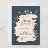 Invitation Baby shower principal Fleur sauvage d'aquarelle (Devant)