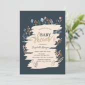 Invitation Baby shower principal Fleur sauvage d'aquarelle (Debout devant)