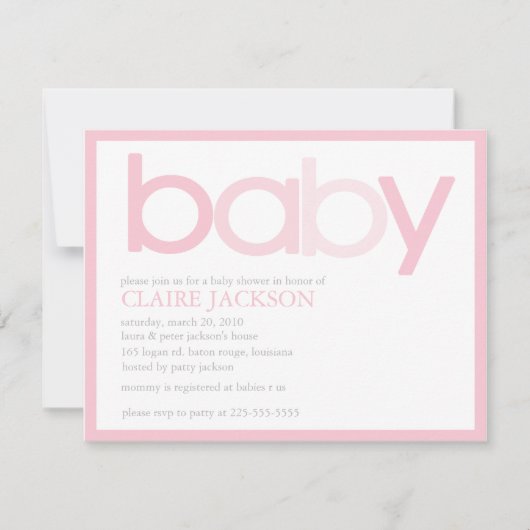 Invitation Baby shower (Prix du meilleur d'aujourd'hui) (Devant)