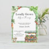 Invitation Baby Shower 'Produits Localement' – Jolie Fête Cha (Debout devant)