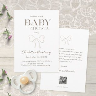Invitation Baby Shower Propre Arc en Aquarelle Blanche