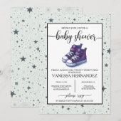 Invitation Baby shower Purple Baby High Tops (Devant / Derrière)