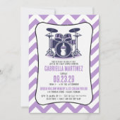 Invitation Baby shower Purple Baby Rock (Devant)