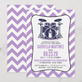 Invitation Baby shower Purple Baby Rock (Devant / Derrière)