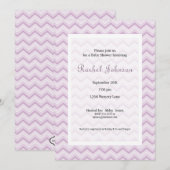Invitation Baby shower Purple Chevron (Devant / Derrière)