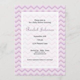 Invitation Baby shower Purple Chevron