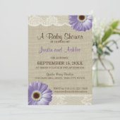 Invitation Baby shower Purple Daisy (Debout devant)