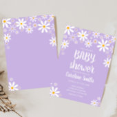 Invitation Baby shower Purple Daisy