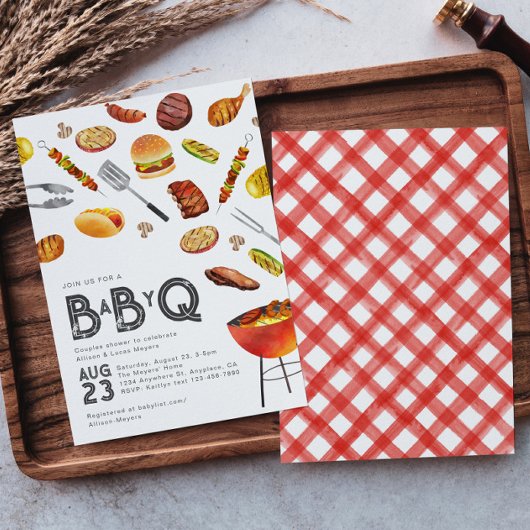 Invitation Baby shower Q bébé | Baby shower Co-Ed