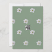 Invitation Baby shower QR Code Floral Bloom Sage Vert mignon (Dos)