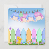 Invitation Baby shower quadruplet (Devant)