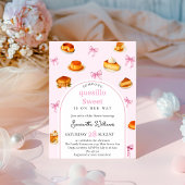 Invitation baby shower quesillo Pink Bow