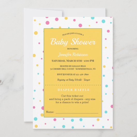 Invitation baby shower Raffle (Devant)