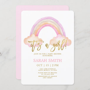 Invitation Baby shower Rainbow