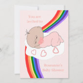 Invitation Baby shower Rainbow Baby Girl (Devant)