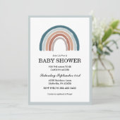 Invitation Baby shower Rainbow Blue Boy (Debout devant)