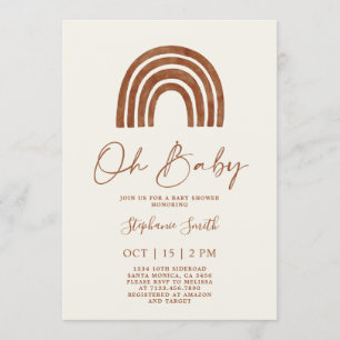 Invitation Baby shower Rainbow Boho