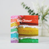 Invitation Baby shower Rainbow Cake (Debout devant)