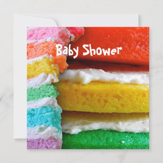 Invitation Baby shower Rainbow Cake (Devant)