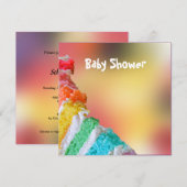 Invitation Baby shower Rainbow Cake (Devant / Derrière)
