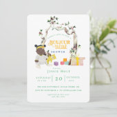 Invitation Baby shower Rainbow et Sunshine Bonjour (Debout devant)