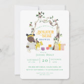Invitation Baby shower Rainbow et Sunshine Bonjour (Devant)