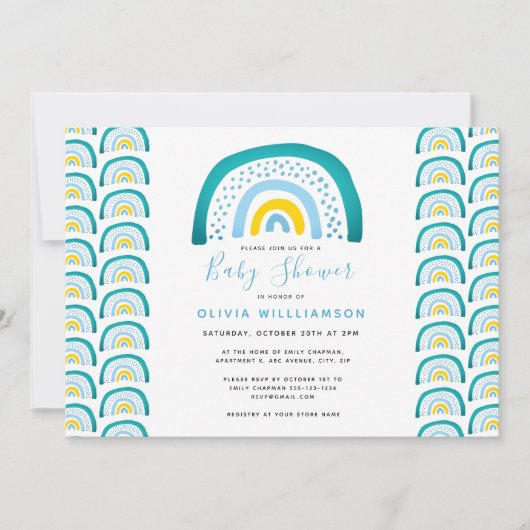 Invitation Baby shower Rainbow moderne (Devant)