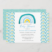 Invitation Baby shower Rainbow moderne (Devant / Derrière)