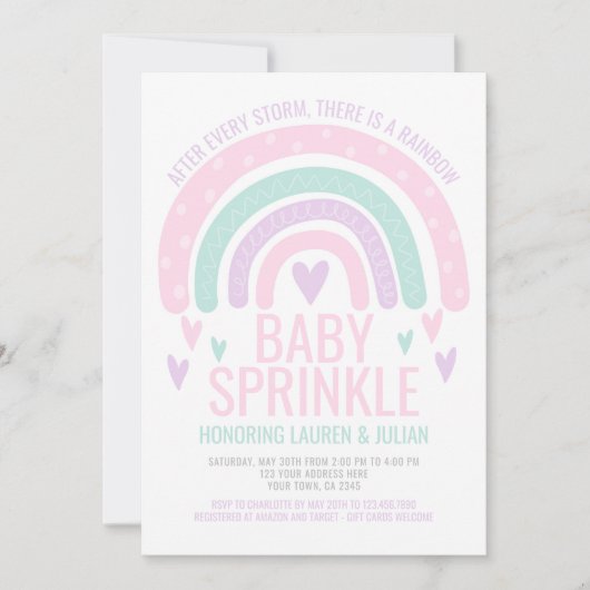 Invitation Baby shower Rainbow moderne (Devant)