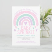 Invitation Baby shower Rainbow moderne (Debout devant)
