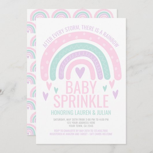 Invitation Baby shower Rainbow moderne (Devant / Derrière)
